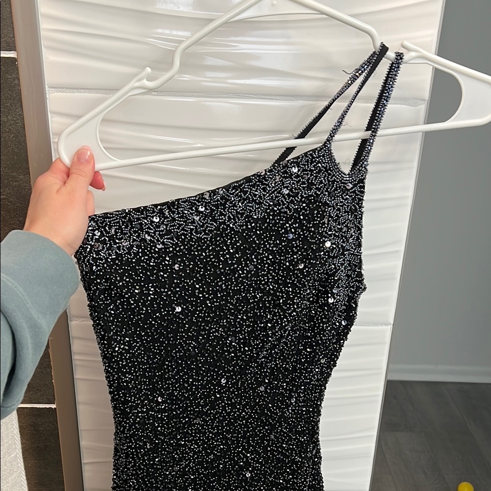 Elegant Black Beaded Dress
